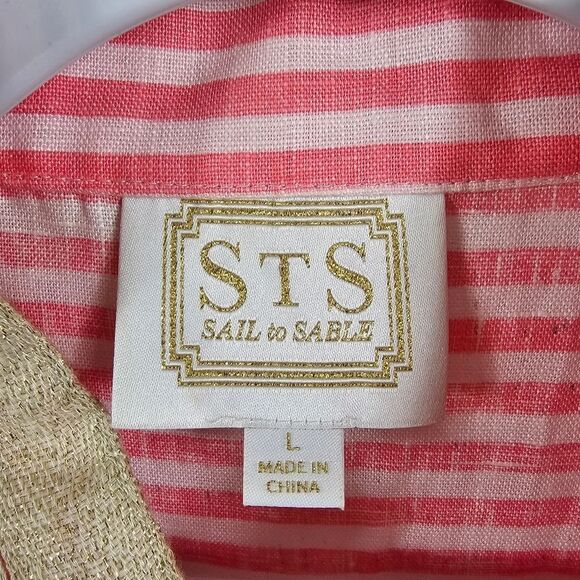 Sail To Sable Classic Sleeveless Tunic Dress in Pink Stripes - Size L - Picture 2 of 12